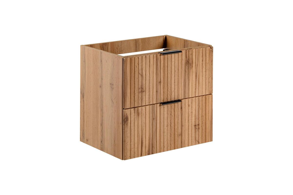 KOMPLETT BADEROMSMØBELSETT ADEL OAK 60 CM – HØYSKAP, MØBELSERVANT OG LED-SPEIL, ARMATUR 